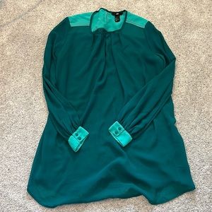 H&M size 2 long sleeve, color block tunic blouse
